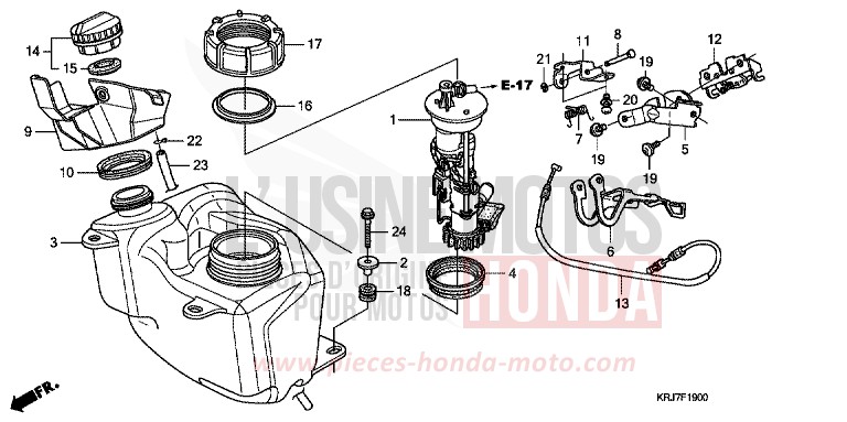 FUEL TANK for S-Wing ABS QUASAR SILVER METALLIC (NHA48) from 2011